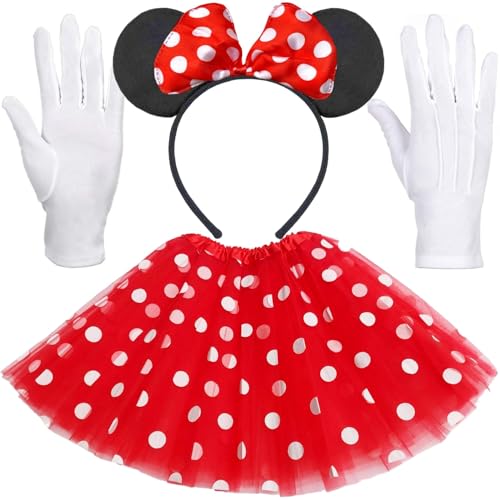 Hatstar Maus Kostüm Set | Tüll Tutu Rock + Mouse Ohren Haarreif + Handschuhe | für Kinder, Mädchen und Damen | zu Karneval und Fasching von Hatstar