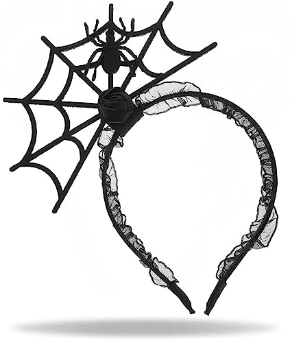Hatstar Spinnen Netz Haarreif | Stirnband für Hexen Kostüm | Cospaly Gothic Sexy | Kopfschmuck Haarschmuck | Deko Accessoire zu Halloween, Karneval & Fasching von Hatstar