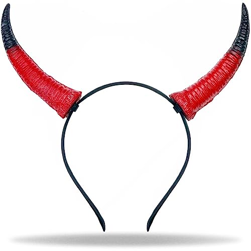 Hatstar XXL Teufelshörner | Teufels Ohren Haarreif | Haarschmuck für Damen Herren & Kinder | Maleficent Kostüm Accessoire | Kopfschmuck zu Halloween, Fasching & Karneval von Hatstar