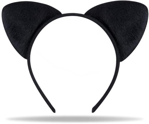 Hatstar Katzenohren Haarreif | Cat Ears Headband | Kopfschmuck für Damen, Frauen, Mädchen | Katzen Kostüm | Haarschmuck Deko Accessoire zu Karneval & Fasching von Hatstar