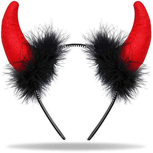 Teufelshörner Teufels Ohren Haarreif | Haarschmuck für Damen Herren & Kinder | Kopfschmuck zu Halloween | Kostüm Deko Accessoire für Fasching - Karneval Partys von Hatstar