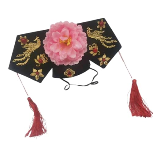 Antiker chinesischer Kostüm-Hut mit Blume, Vintage-Stil, Hochzeit, Haarband, Mottoparty, Versammlungshut, Bühnenauftritte, Requisiten von Hattba