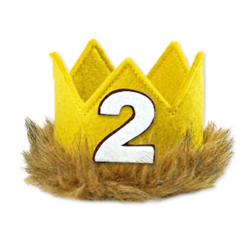 Baby-Kronenhut für Mädchen/Kinder, Geburtstagshut, Tierschwanz, Party-Stirnband, geeignet für 1/2., 1., 2. Geburtstag, Party von Hattba