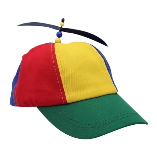 Baseballmütze mit Regenbogen-Propellermotiv, Uni, lustiger Hut für Kinder, Party, Kopfbedeckung für Geburtstagsfeiern und Schulveranstaltungen von Hattba