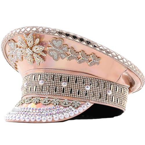 Brauthut, Champagner, goldene Perle, Brautkapitän, Sergeants, Hut, luxuriöser Strass, Festival, Geburtstag, Party, Strass-Hüte für Damen, für Cowgirl-Hüte, glänzend Brauthut, Champagner, goldene Perle, Brautkapitän, Sergeants, Hut, luxuriöser Strass, Festival, Geburtstag, Party, Strass-Hüte für Damen, für Cowgirl-Hüte, glänzend von Hattba