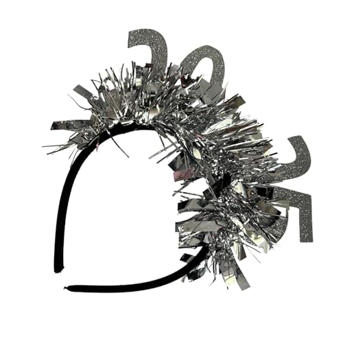 Festival Kopfschmuck Karneval Kopfbedeckung Party Requisiten Silvester Stirnband Jahr 2025 Pailletten Hairhoop Party Requisiten von Hattba