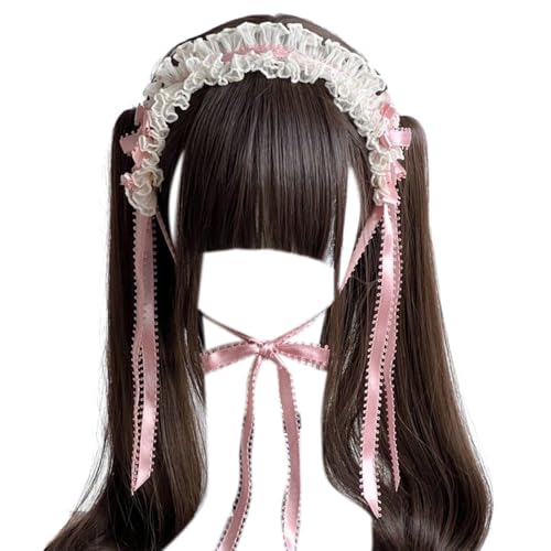 Frauen Gothic Schleife Spitze Kopfschmuck mit schönem Spitzenband Stirnband Subkultur Cosplay Volant Kopfbedeckung Foto Requisiten Frauen Gothic Schleife Spitze Kopfschmuck mit schönem Spitzenband Stirnband Subkultur Cosplay Volant Kopfbedeckung Foto Requisiten von Hattba