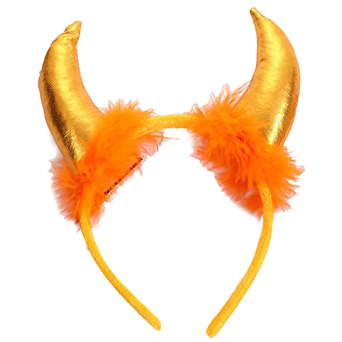 Halloween-Stirnband für Erwachsene, Teufelsochsen-Dekor, kurzer Horn, Haarreif, Cosplay-Kostüm, Maskerade, Party-Kopfschmuck Halloween-Stirnband für Erwachsene, Teufelsochsen-Dekor, kurzer Horn, Haarreif, Cosplay-Kostüm, Maskerade, Party-Kopfschmuck von Hattba