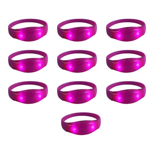 Hattba Stimmaktivierte Armbänder, leuchtende Armbänder für Geburtstage und Raves, blinkende Armbänder, Partyzubehör, Nachtpartyzubehör, 10 Stück Hattba Stimmaktivierte Armbänder, leuchtende Armbänder für Geburtstage und Raves, blinkende Armbänder, Partyzubehör, Nachtpartyzubehör, 10 Stück von Hattba