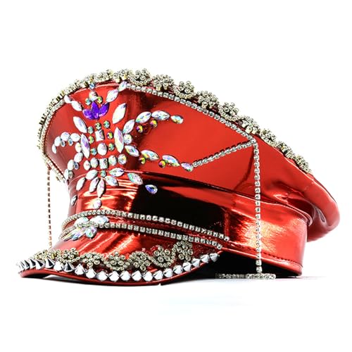 Marinenhut mit Pailletten, Strasssteinen, verzierter Hut, trendiges Festival-Accessoire, Unisex, Party-Accessoire, vielseitig, glitzernd, Marinen Marinenhut mit Pailletten, Strasssteinen, verzierter Hut, trendiges Festival-Accessoire, Unisex, Party-Accessoire, vielseitig, glitzernd, Marinen von Hattba