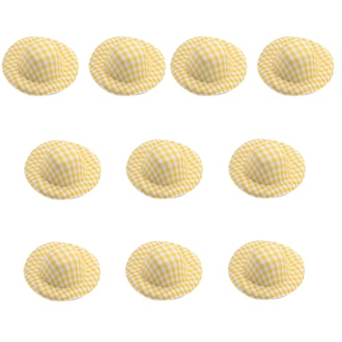 Miniatur-Hut, unlackiert, 5,8 cm, leichter Stoff, Hüte für Handarbeit, Urlaub, Dekoration, Nähzubehör, Hutzubehör, 10 Stück von Hattba