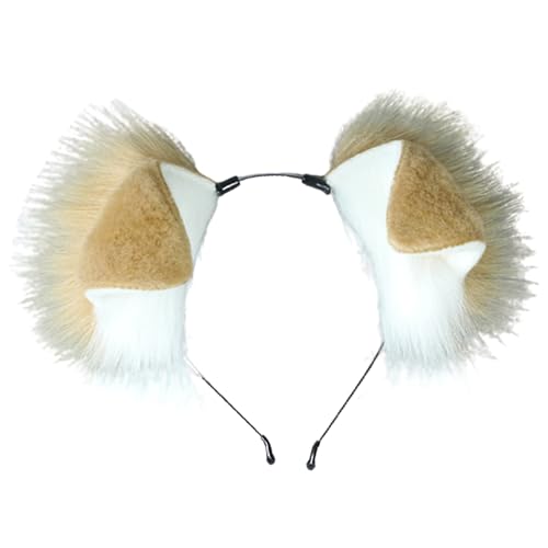 Punk Anime Hairhoop Plüsch Hund Ohren Stirnband Cosplay Kostüm Halloween Party Kopfschmuck Frauen Rollenspiel Kopfbedeckung Haustier Kostüm Zubehör Haustier Party Stirnband Halloween Zubehör Dress Up von Hattba