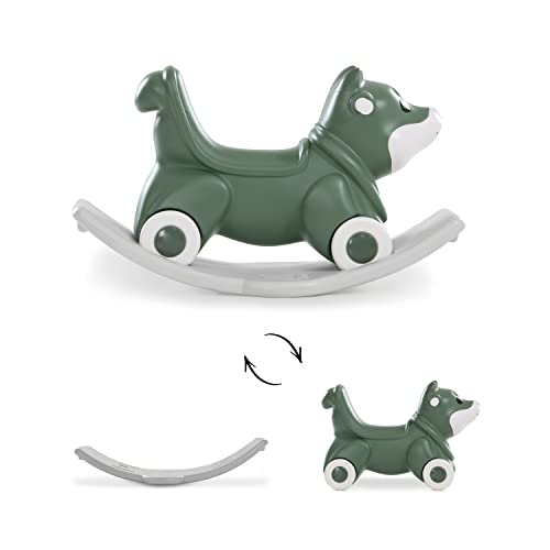 hauck 1st Rocker, Fox Green – 3in1 Schaukeltier, Rutschauto & Balanceboard ab 1 Jahr, Umbaubar mit Kippschutz, Rückenlehne & Griffen, für Gleichgewicht, Motorik & Bewegungsspaß im Kinderzimmer von hauck