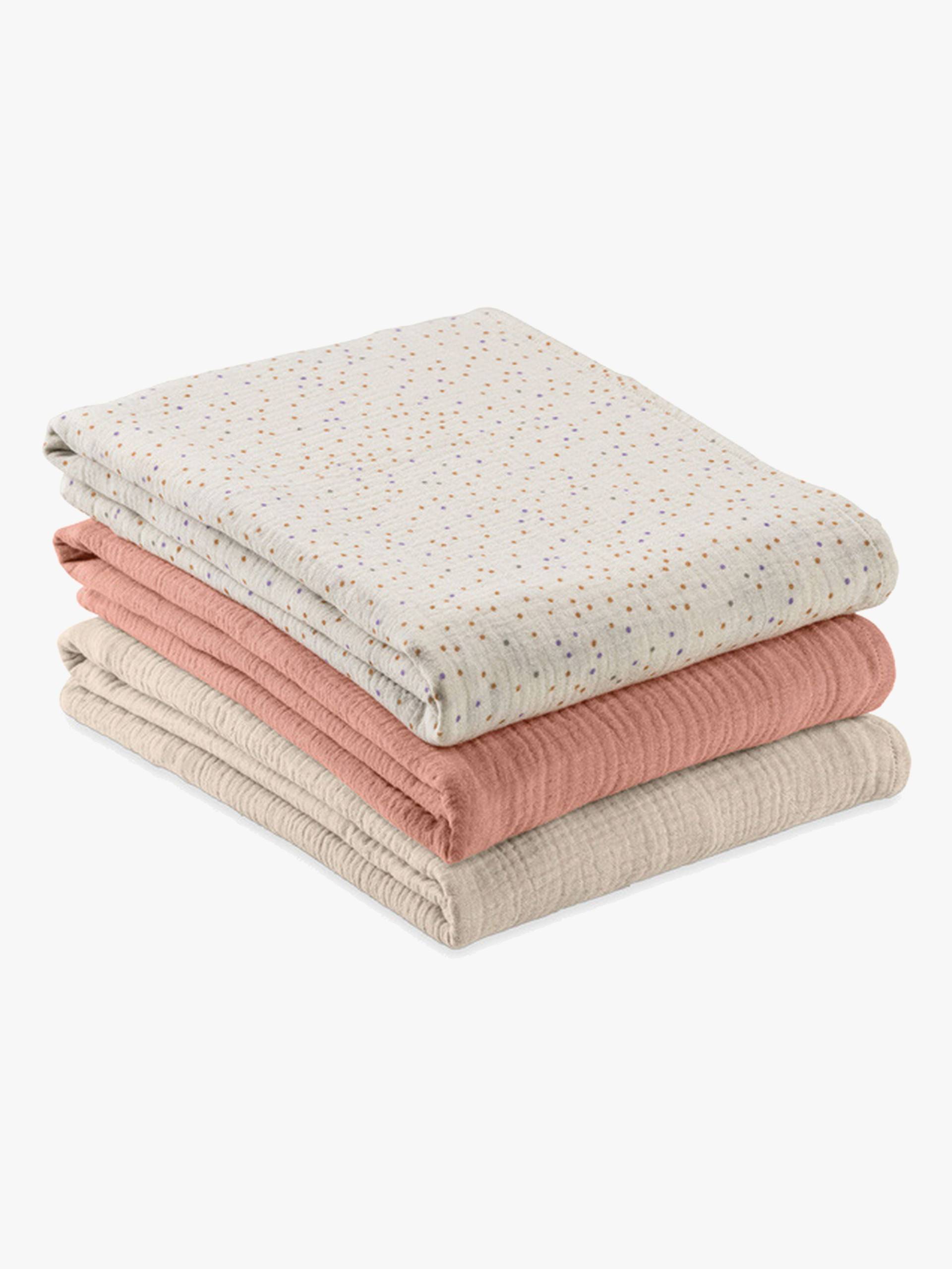 Hauck Cuddle N Clean Musselintuch 3er-Pack, Beige Dots/Cork/Beige Hauck Cuddle N Clean Musselintuch 3er-Pack, Beige Dots/Cork/Beige von Hauck
