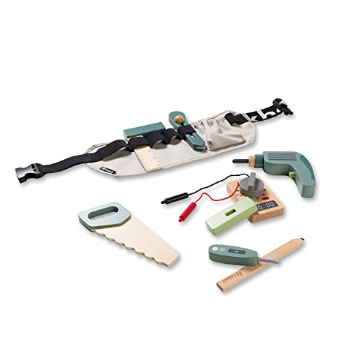 hauck Learn to Work – Werkzeuggürtel für Kinder ab 3 Jahren mit Holzwerkzeug aus FSC® Zertifiziertem Holz, Verstellbar mit Klickschnalle, inkl. Bohrmaschine, Säge, Wasserwaage & Mehr von hauck