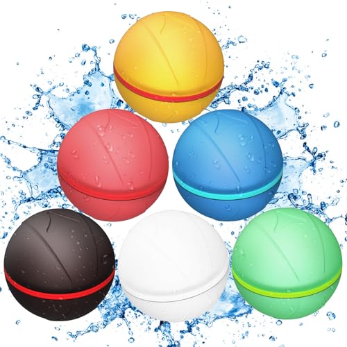 Wasserbomben Wiederverwendbar, Wasserbomben Selbstschließend, Eine Sekunde schnelles Füllen, Geeignet für Kinder, Erwachsene, Wasserschlachten, Pool-Party, Strand, Wasserpark, Outdoor - 6 Stück Wasserbomben Wiederverwendbar, Wasserbomben Selbstschließend, Eine Sekunde schnelles Füllen, Geeignet für Kinder, Erwachsene, Wasserschlachten, Pool-Party, Strand, Wasserpark, Outdoor - 6 Stück von Hauibela