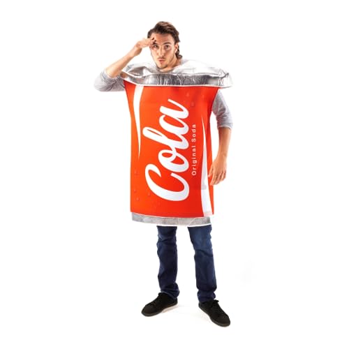 Getränkedosen-Kostüm | Schlupfkostüm für Damen und Herren | Einheitsgröße | Rote Cola Soda Can von Hauntlook