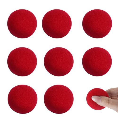 20 Stück ​Clownsnasen Rot, Schaumstoffball Klein Zirkus Nase ​für Zaubertricks, ​Antistressball Weich, 4.5cm/1.77inch Magic Schwammkugeln für Bühnenauftritte Und Kinderparty von Hauojaus