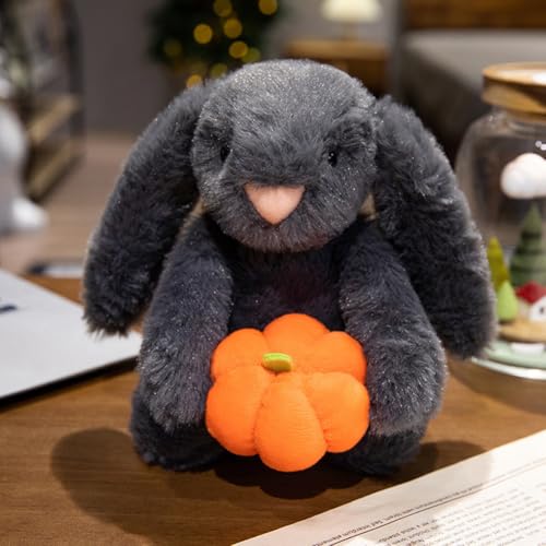 Halloween Kuscheltier Plüsch Spielzeug - Plüsch Kürbis,Kissen Halloween Plüschtier, Herbst Kürbis Kuscheltier, Gefülltes Teufelsspielzeug Mit Klappbaren Hüten, Plüschtier Kürbiskissen (Kaninchen) von Hausio