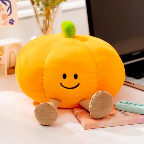 Hausio Halloween Kuscheltier Plüsch Spielzeug Stofftier - Halloween Plush, Kürbis Kuscheltier, 3D Plüschtier Deko, Sofakissen Plüschtier, Plüsch Deko für Erntedankfest Weihnachten (Kürbis) von Hausio