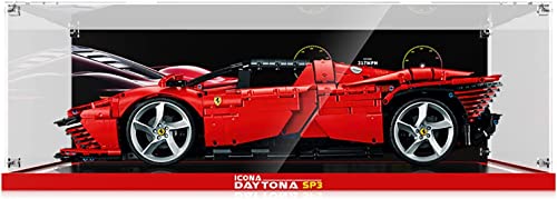 Havefun Acryl Vitrine Kompatibel Mit Lego 42143 Technic Ferrari Daytona SP3, Schaukasten Showcase Staubdichte Display Case für Lego 42143 - Nicht Enthalten Modellbausatz von Havefun