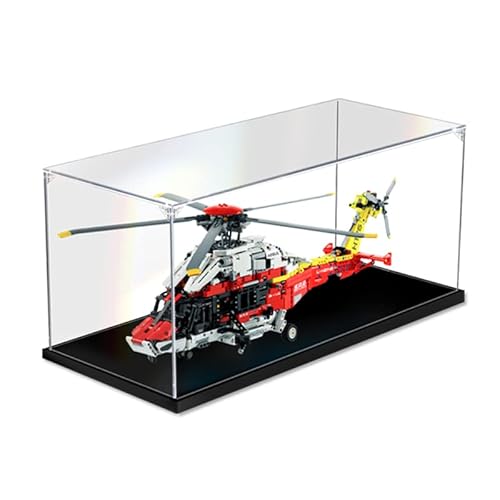 Havefun Acryl Vitrine Kompatibel Mit Lego 42145 Technic Airbus H175 Rettungshubschrauber, Schaukasten Showcase Staubdichte Display Case für Lego 42145 - Nicht Enthalten Modellbausatz von Havefun