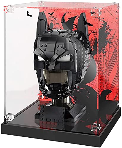 Havefun Acryl Vitrine Kompatibel Mit Lego 76182 DC Batman Helm, Schaukasten Showcase Staubdichte Display Case für Lego 76182 - Nicht Enthalten Modellbausatz von Havefun