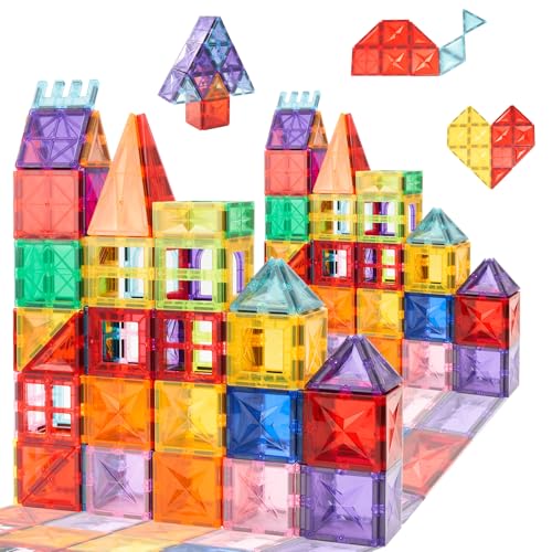 Hawthyhome Magnetische Bausteine 108 Teile, Magnetspielzeug für Kinder ab 3 Jahre, Magnetbausteine, Magnet Spielzeug von Hawthyhome