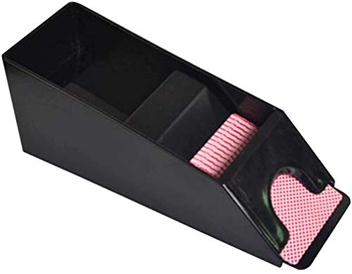 Haxiqiway 6 Deck Kartengeber Kartenschlitten transparenter Kunststoff Casino Poker Zubehör für Poker (Schwarz und Weiß) (Schwarz) von Haxiqiway