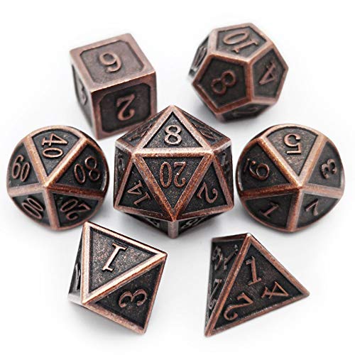 Haxtec Antique Copper Metal DND Dice Set 7 Die Metall Würfel Polyhedral D&D Dice for TTRPG Dungeons and Dragons Gift Haxtec Antique Copper Metal DND Dice Set 7 Die Metall Würfel Polyhedral D&D Dice for TTRPG Dungeons and Dragons Gift von Haxtec