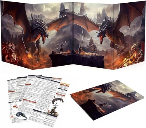 Haxtec DND DM Screen, Dungeons and Dragons Master Screen for Board Games Masters, TTRPG Accessories DND Gifts for DM Dungeons Masters Haxtec DND DM Screen, Dungeons and Dragons Master Screen for Board Games Masters, TTRPG Accessories DND Gifts for DM Dungeons Masters von Haxtec