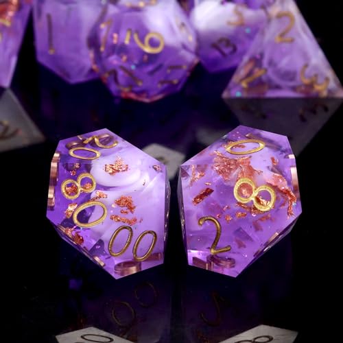 Haxtec DND Dice Set Sharp Edge Resin Dice Set with Dice Case, D and D Dice, Polyhedral D&D Dice Set for Dungeons and Dragons TTRPGs DND Gift von Haxtec