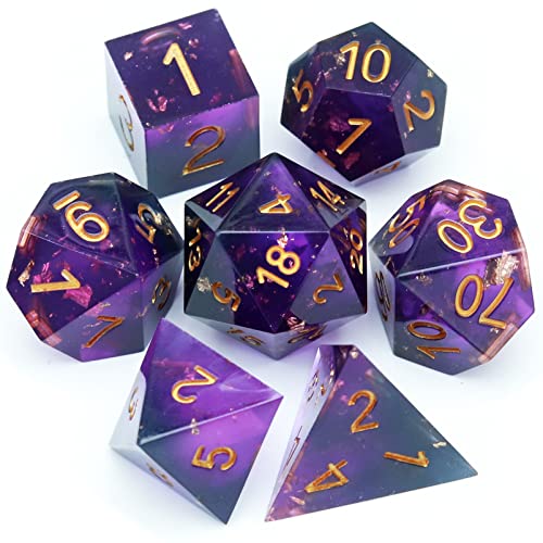 Haxtec DND Würfel Set Sharp Edge Harz Würfel mit Würfel Fall Lila Schwarz D&D Würfel für RPG Rollenspiel Spiele Dungeons und Drachen Geschenk War Series Haxtec DND Würfel Set Sharp Edge Harz Würfel mit Würfel Fall Lila Schwarz D&D Würfel für RPG Rollenspiel Spiele Dungeons und Drachen Geschenk War Series von Haxtec