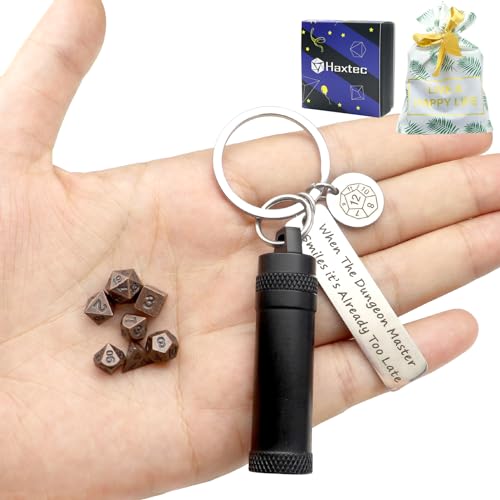 Haxtec Mini-Würfel-Set, klein, Metall, DND-Würfel-Set, Kupfer, mit tragbarem Schlüsselanhänger, Würfeletui, Dungeons, Meistergeschenke, Metallwürfel-Set für Schlüsselanhänger, DND-Geschenk für DM Haxtec Mini-Würfel-Set, klein, Metall, DND-Würfel-Set, Kupfer, mit tragbarem Schlüsselanhänger, Würfeletui, Dungeons, Meistergeschenke, Metallwürfel-Set für Schlüsselanhänger, DND-Geschenk für DM von Haxtec