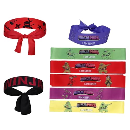 Hayaww Ninjas Party Favors Ninjas Stirnband Ninjas Party Ninjas Stirnband Ninja Party Zubehör Ninjas Party Favors Ninja Kopfband Geburtstagsdeko Ninja Gastgeschenke für Karate (E) von Hayaww
