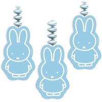 Miffy Spiralen in Blau für Jungs, süße Babyparty Deko im 3er Pack, Pappe Miffy Spiralen in Blau für Jungs, süße Babyparty Deko im 3er Pack, Pappe von Haza Groep B.V.