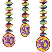Rotor-Spiralen, Zahl "60", Regenbogen-Farben, 3 Stück Rotor-Spiralen, Zahl "60", Regenbogen-Farben, 3 Stück von Haza Groep B.V.
