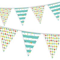 Wimpelkette bunt gemustert für Hängedeko oder Wanddeko, 10m Wimpelkette bunt gemustert für Hängedeko oder Wanddeko, 10m von Haza Groep B.V.