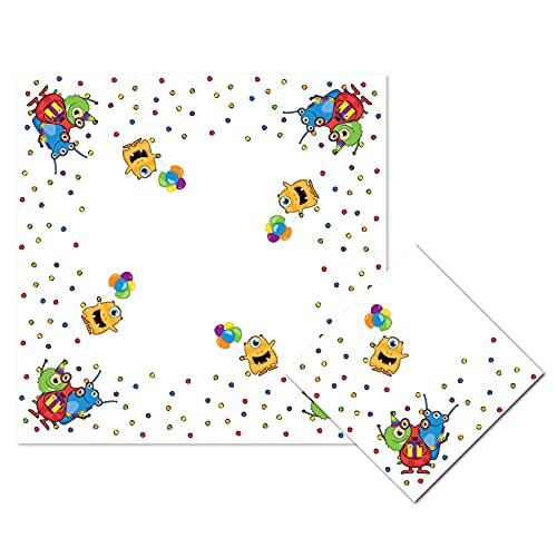 Haza 437860 Servetten Monster Party, 20st, 25 x 25 cm, Weiß von Haza