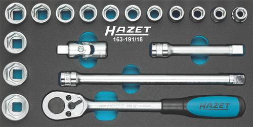 Hazet Steckschlüsselsatz metrisch 1/2  (12.5 mm) 18teilig 163-191/18 von Hazet