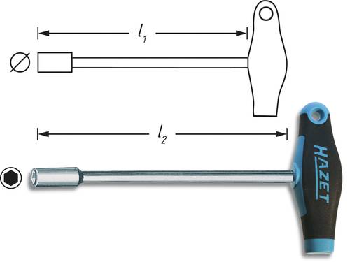 Hazet Werkstatt Steckschlüssel-Schraubendreher Schlüsselweite (Metrisch): 11mm Klingenlänge: 230mm von Hazet