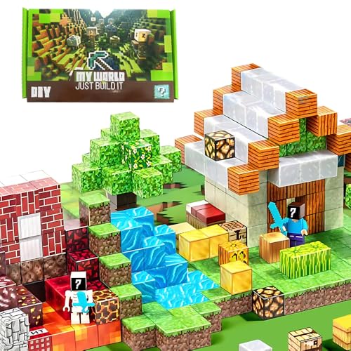 HazyZany Magnetische Bausteine Set–100 Stück Magnetbausteine + 2 Kinderspielzeug Figuren(Zufällige), Baue Mine Magnetwelt, Montessori Kreative Spielzeug ab 4 Jahre, Geschenke für Jungen und Mädchen. HazyZany Magnetische Bausteine Set–100 Stück Magnetbausteine + 2 Kinderspielzeug Figuren(Zufällige), Baue Mine Magnetwelt, Montessori Kreative Spielzeug ab 4 Jahre, Geschenke für Jungen und Mädchen. von HazyZany
