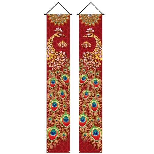 2pcs Diwali Dekorationen für Hauslebende Peacock Veranda Banner 71 x 12 Zoll Indian Wall Hanging Festival Dekor für Innenhome Partyfoto -Foto -Requisiten im Freien 2pcs Diwali Dekorationen für Hauslebende Peacock Veranda Banner 71 x 12 Zoll Indian Wall Hanging Festival Dekor für Innenhome Partyfoto -Foto -Requisiten im Freien von Hbbgdiy
