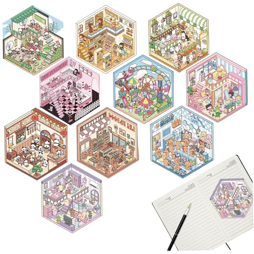 3D -Aufkleber -Szene, 10pcs DIY 3D House Machen Sie Ihr eigenes Geschäft detailliert und wiederholbar Tear Cartoon niedliche Szenenaufkleber, Mädchenspielzeug für Kinder, Relief Stress für Erwachsen 3D -Aufkleber -Szene, 10pcs DIY 3D House Machen Sie Ihr eigenes Geschäft detailliert und wiederholbar Tear Cartoon niedliche Szenenaufkleber, Mädchenspielzeug für Kinder, Relief Stress für Erwachsen von Hbbgdiy