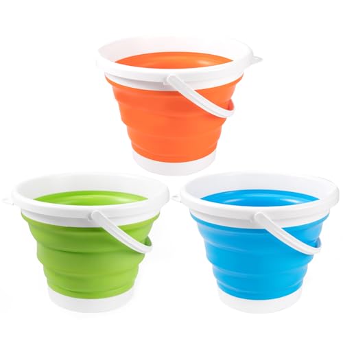 Collabsible Sand Eimer für Kinder, 3L -Klapper Eimer mit Hangloch, Schwimmbadspielzeug für Gartenarbeit, Reisen, Angeln, Reinigen, Camping 3PCS Collabsible Sand Eimer für Kinder, 3L -Klapper Eimer mit Hangloch, Schwimmbadspielzeug für Gartenarbeit, Reisen, Angeln, Reinigen, Camping 3PCS von Hbbgdiy