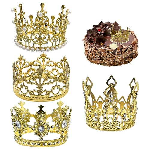 Crown Cake Topper 4pcs Kuchen -Toper Gold Kronkronen -Legierung Cake Topper für Hochzeit Geburtstag Baby Personalisierte Kuchendekoration Crown Cake Topper 4pcs Kuchen -Toper Gold Kronkronen -Legierung Cake Topper für Hochzeit Geburtstag Baby Personalisierte Kuchendekoration von Hbbgdiy