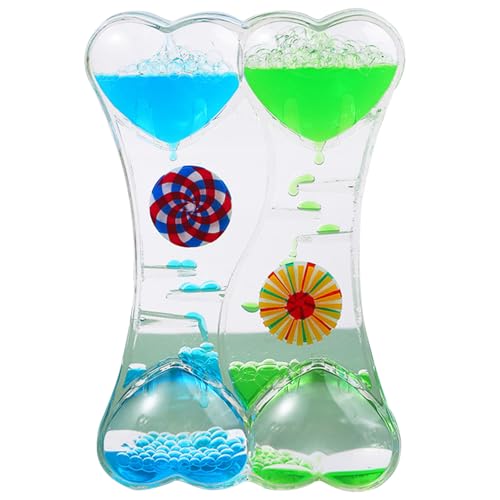 Hbbgdiy Flüssiger Timer für Kinder Erwachsene schweben Farbe Lava Flüssigkeitssensorische Timer Herzförmige Flüssigbewegung Bubble Spannung Linderung Flüssiger Spielzeug Flüssigkeit, s von Hbbgdiy