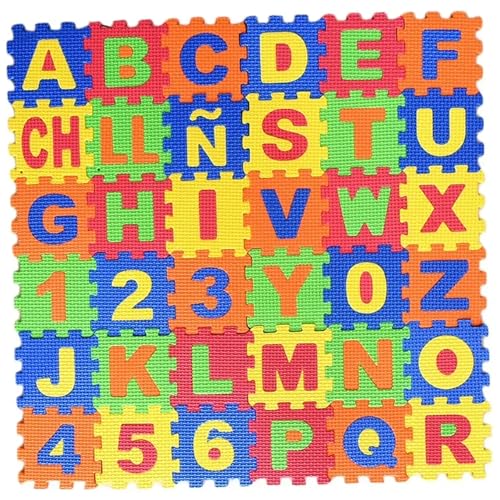 Hbbgdiy Foam Puzzle Matte, 36pcs 6x6 Zoll ineinandergreifend Alphabet und Zahlen Schaumspielmatte, farbenfrohe weiche Wiederverwendbare Eva -Fliesen für Mädchen, Jungengeschenke von Hbbgdiy