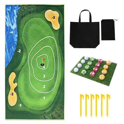 Hbbgdiy Golf -Chipping -Spiel, 32x59 -Zoll -Casual Chip IT Golf -Spiel Non Slip Sticky Matte, Backyard Games für Erwachsene Kinder im Innenbereich im Freien Klebriges Golfspiel, Golfspiele für Erw von Hbbgdiy