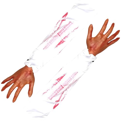 Halloween -Hände, 21 Zoll abgetrennten falschen Arm mit weißer Stoffhülle, 2pcs weiche realistische Halloween -Körperteile, beängstigende Requisiten für Spukhaus, Kostümparty -Dekor, Stil 1. Halloween -Hände, 21 Zoll abgetrennten falschen Arm mit weißer Stoffhülle, 2pcs weiche realistische Halloween -Körperteile, beängstigende Requisiten für Spukhaus, Kostümparty -Dekor, Stil 1. von Hbbgdiy